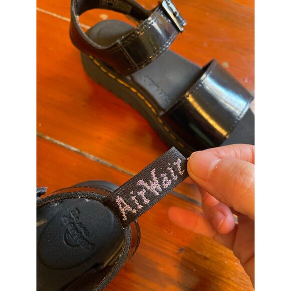 Dr. Martens Black Patent Blaire Platform Sandals AirWair Chunky Sole - Picture 6 of 8